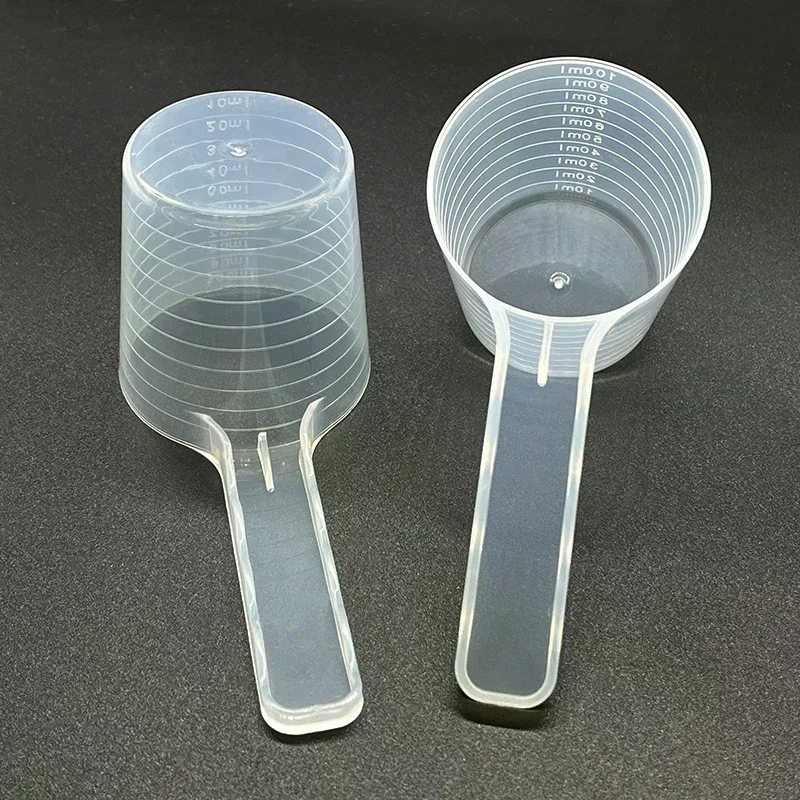 Transparent Pet Measuring Spoon With Scale Plastic Dog Cat Feeding Shovel Pet Tableware Supplies 50g 100ml