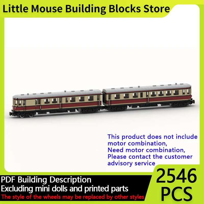

City Car Model MOC Building Bricks Railway VT 137 Type Stettin Train Modular Technology Gifts Holiday Assemble Children Toy Suit