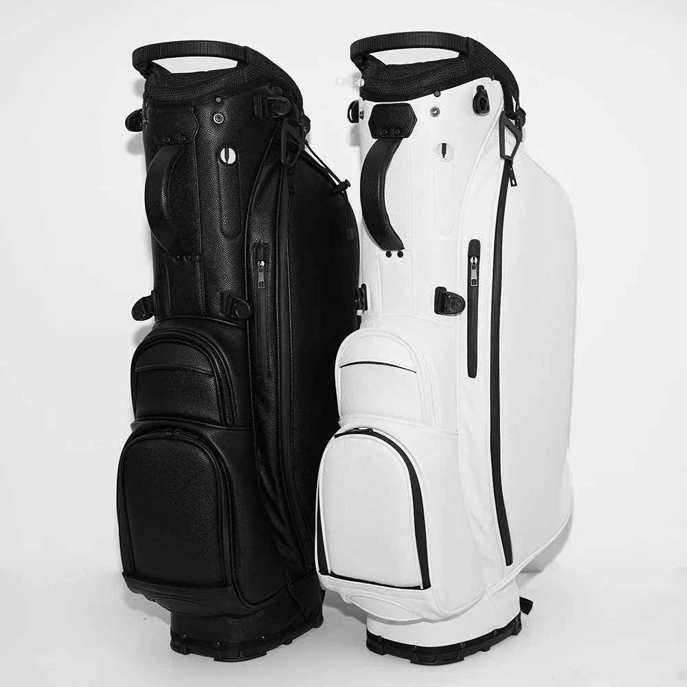 Waterproof PU Leather White Black Golf Stand Bags