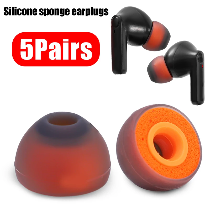 Silicone Noise Isolation Eartips Soft Memory Foam Earbuds Replacement Earplugs Earmuffs S/M/L Sizes In-Ear Earphone Accessories