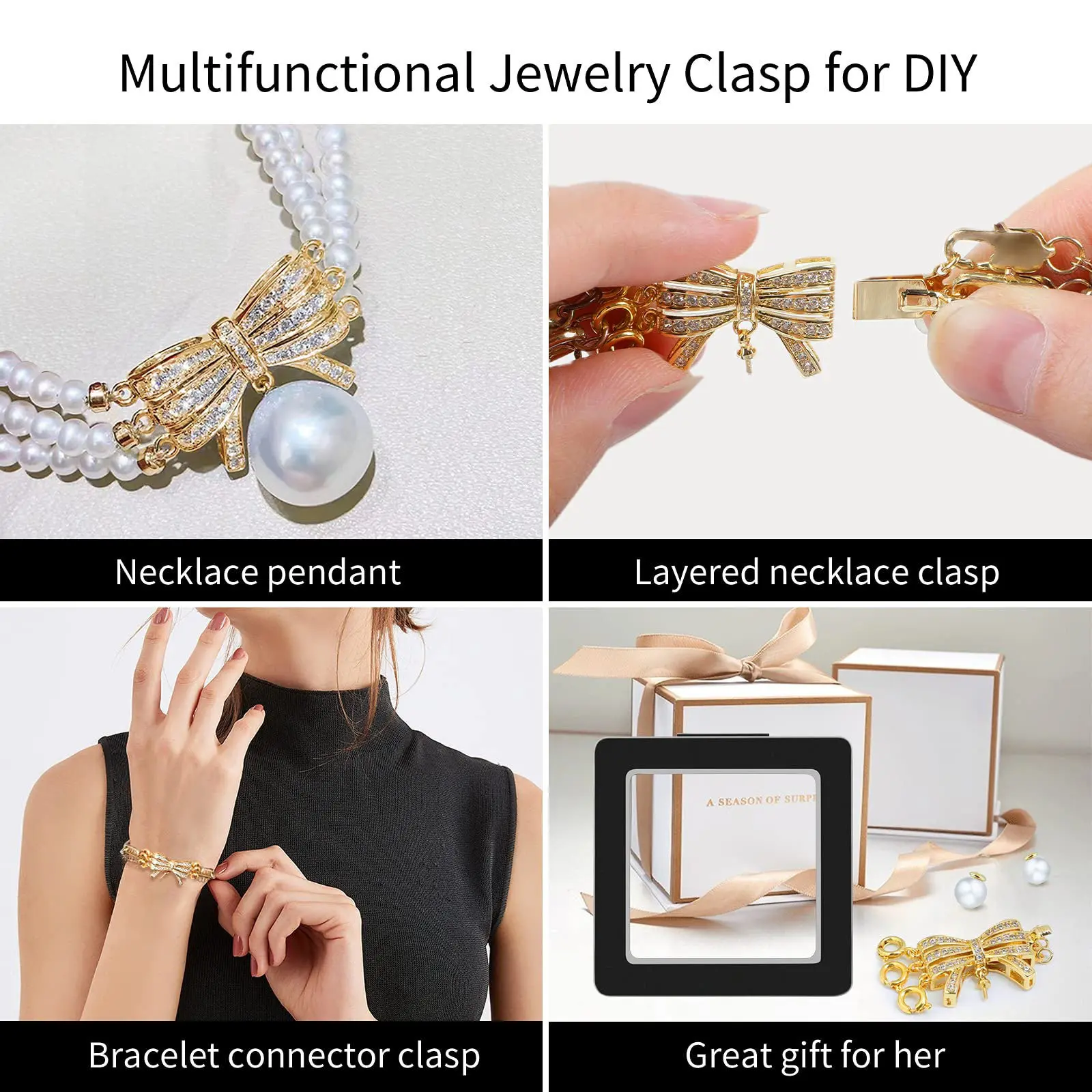 

Изысканная застежка для ожерелья, изготовление ювелирных изделий, жемчужные подвески, соединители, профессиональный аксессуар для браслета «сделай сам», прочный медный материал