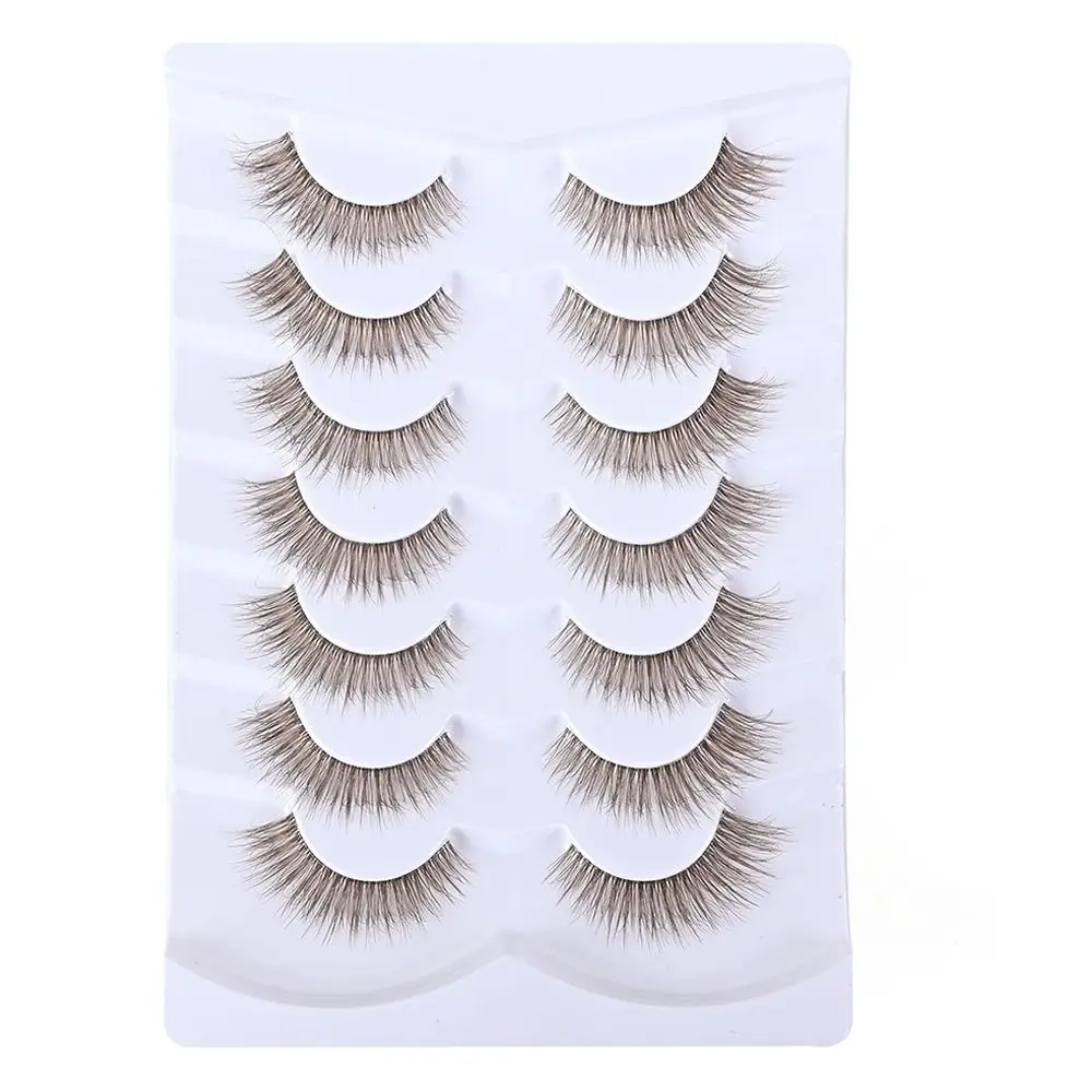 手作りフェイクミンクブラウンまつげナチュラルルックウィスピーなボリュームアイラッシュCカールショートつけまつげまつげエクステ