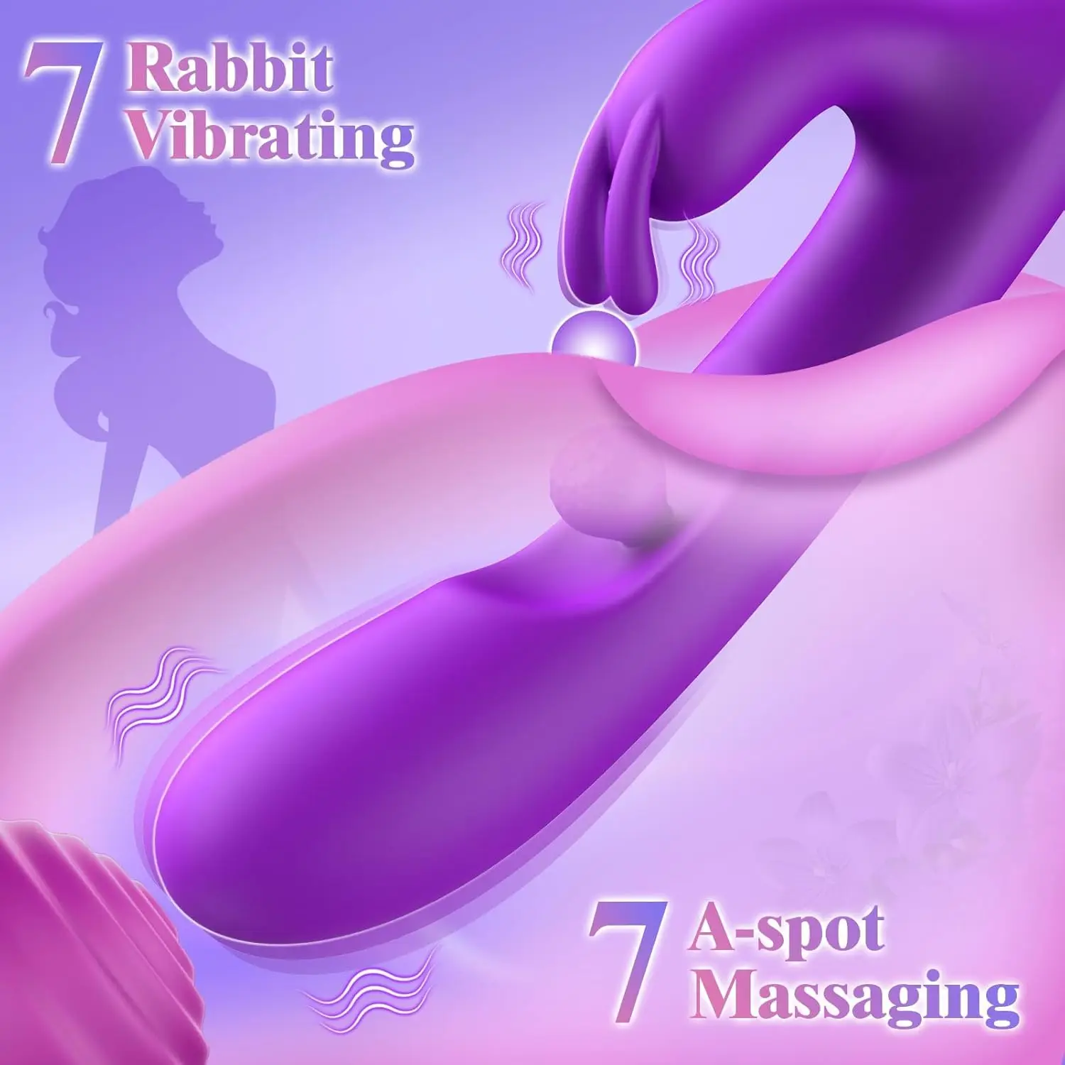 G Spot Rabbit Vibrator 3 in 1 360° Rotation Powerful Clitoral Stimulator Soft Silicone Adults Product Sex Toy for Women Couple view 3