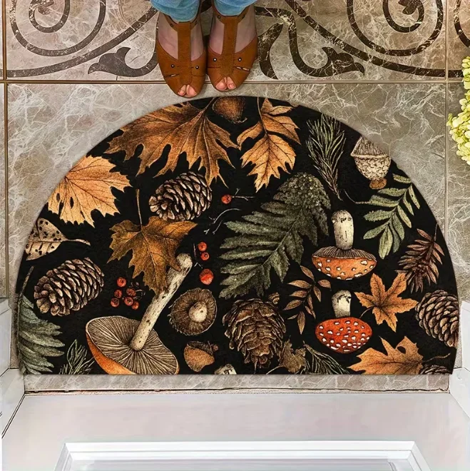 Mushroom Flower Floor Mat Welcome Entrance Door Mat Carpet Mat Small Floor Mat Living Room Bedroom, Balcony Terrace Decoration