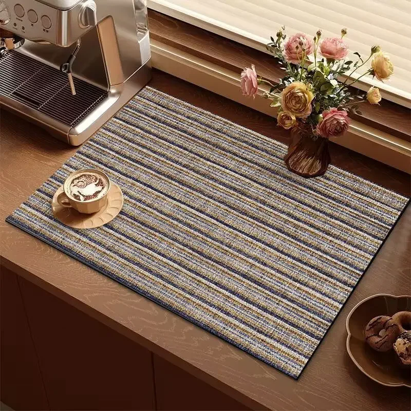 Kitchen Tableware Drying Mat Printed Coffee Machine Drain Pad Countertop Absorbent Mat Placemat Dinnerware Table Decor