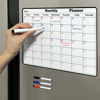A3 Fridge Calendar Sheet Magnetic Sticker Message Board Menu Dry Erase Monthly Planner For Refrigerator Whiteboard