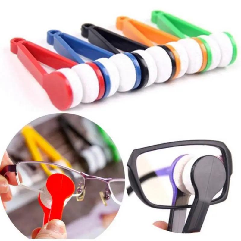 Hot 1PC New Microfiber Mini Sun Glasses Eyeglass Microfiber Brush Cleaner Cleaning Spectacles Tool Clean Brush Drop Shipping
