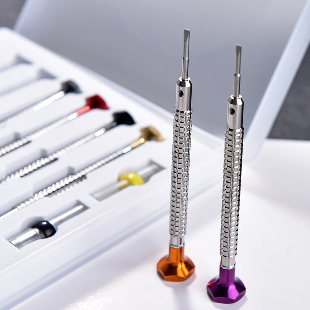 1.0-2.0mm Steel Screwdriver Set for Watch Repairing Portable Watch Tools Band Removal with Mini Link Pins Watchmaker Tools 12pcs
