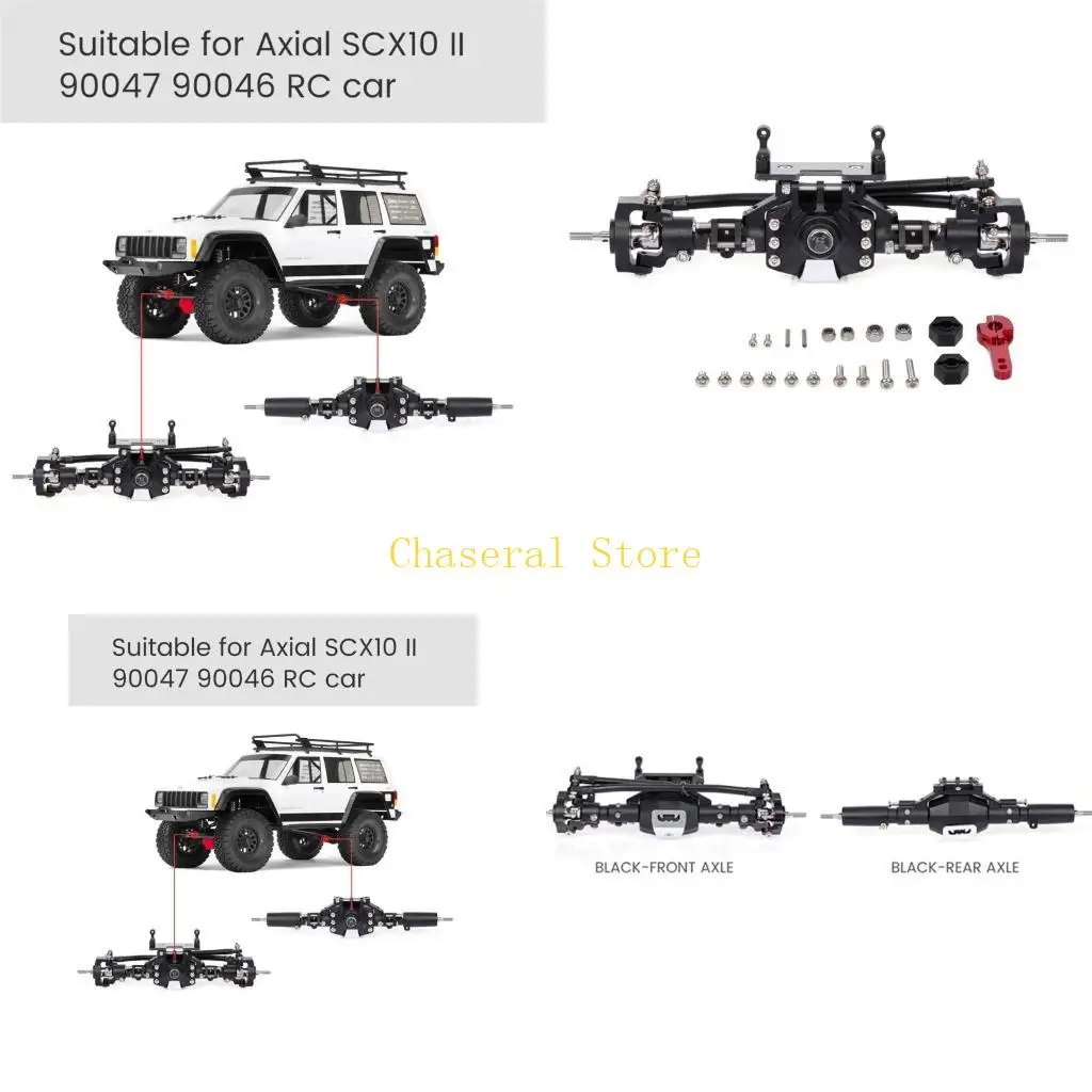 

E7CE Гусеничные автомобильные оси, комплекты модификации передних и задних металлических осей для SCX10 90046