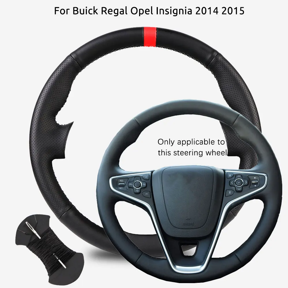 Maßgeschneiderte Lenkrad-Flechtbezug für Buick Regal Opel Insignia 2014 2015, handgenähter Lenkradbezug