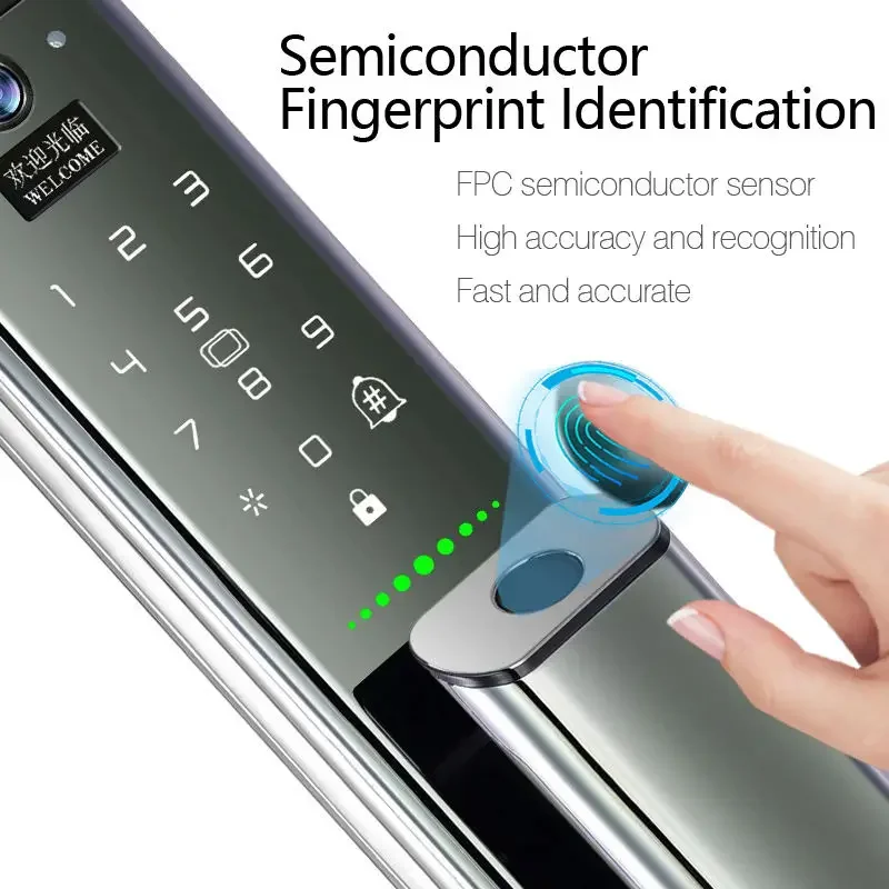 Automatic fingerprint password electronic lock active identification security intercom lock household face intelligent lock