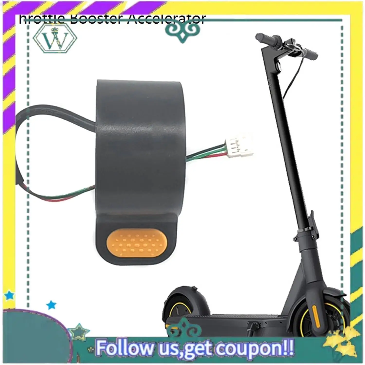 

A82U-1 Pcs Rear Mudguard Tyre Splash Guard Replacements & 1 Pcs Hoverboard Throttle Booster Accelerator