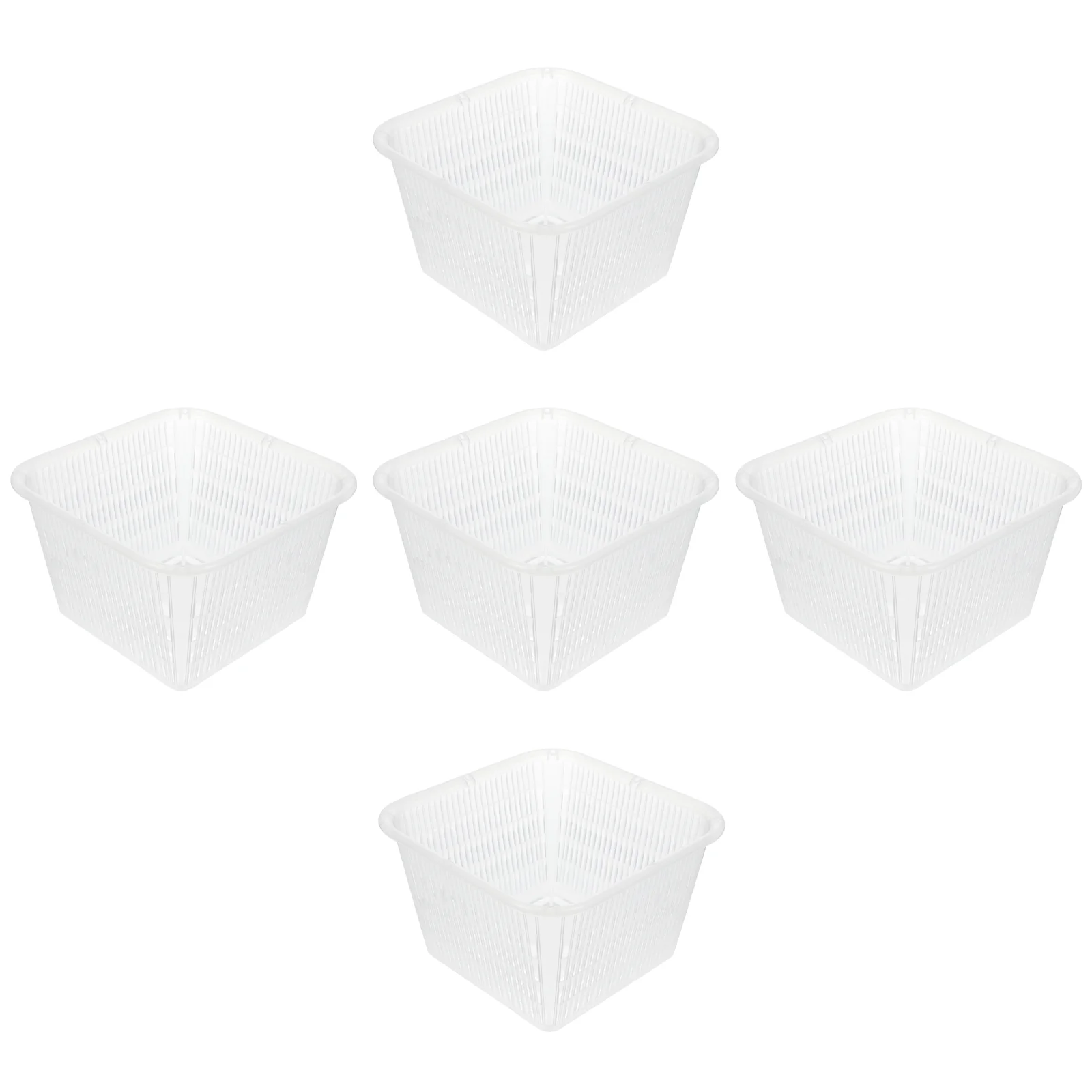 

5 Pcs Root Control Pot Planter Glasses for Plants Flowers Wall Cache Orchid Plastic Pots Square Container Vases