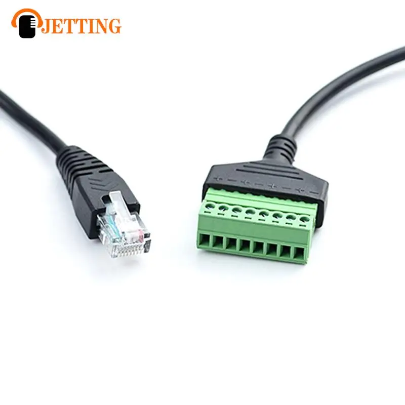 1pc RJ45 Ethernet Male To 8 Pin AV Terminal Screw Adapter Converter Block Plug cable