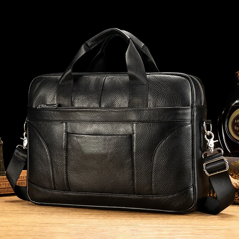 Valigetta direzionale Bussiness CowLeather Borsa grande per laptop in vera pelle per uomo Borsa classica a tracolla o a tracolla da uomo