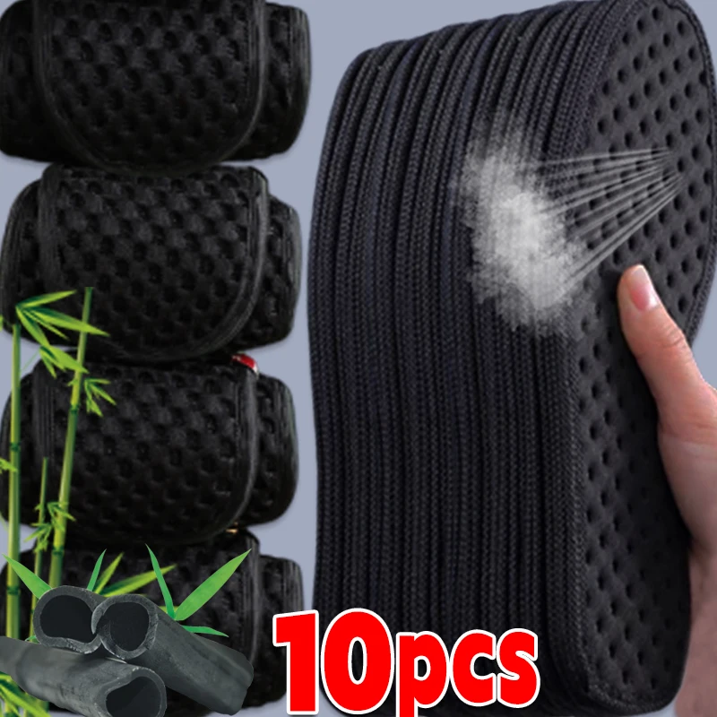 ใหม่ถ่านไม้ไผ่ระงับกลิ่นกาย Insoles ตาข่าย Breathable ดูดซับเหงื่อรองเท้าผู้ชายกีฬาใส่น้ําหนักเบาพื้นรองเท้า