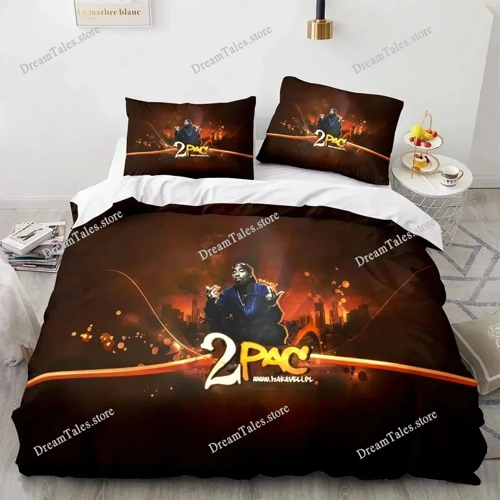 3D Print Rapper 2Pac Tupac Bedding Set Double Twin King Duvet Cover Comforter Pillowcase Boys Girls Adults Bedroom