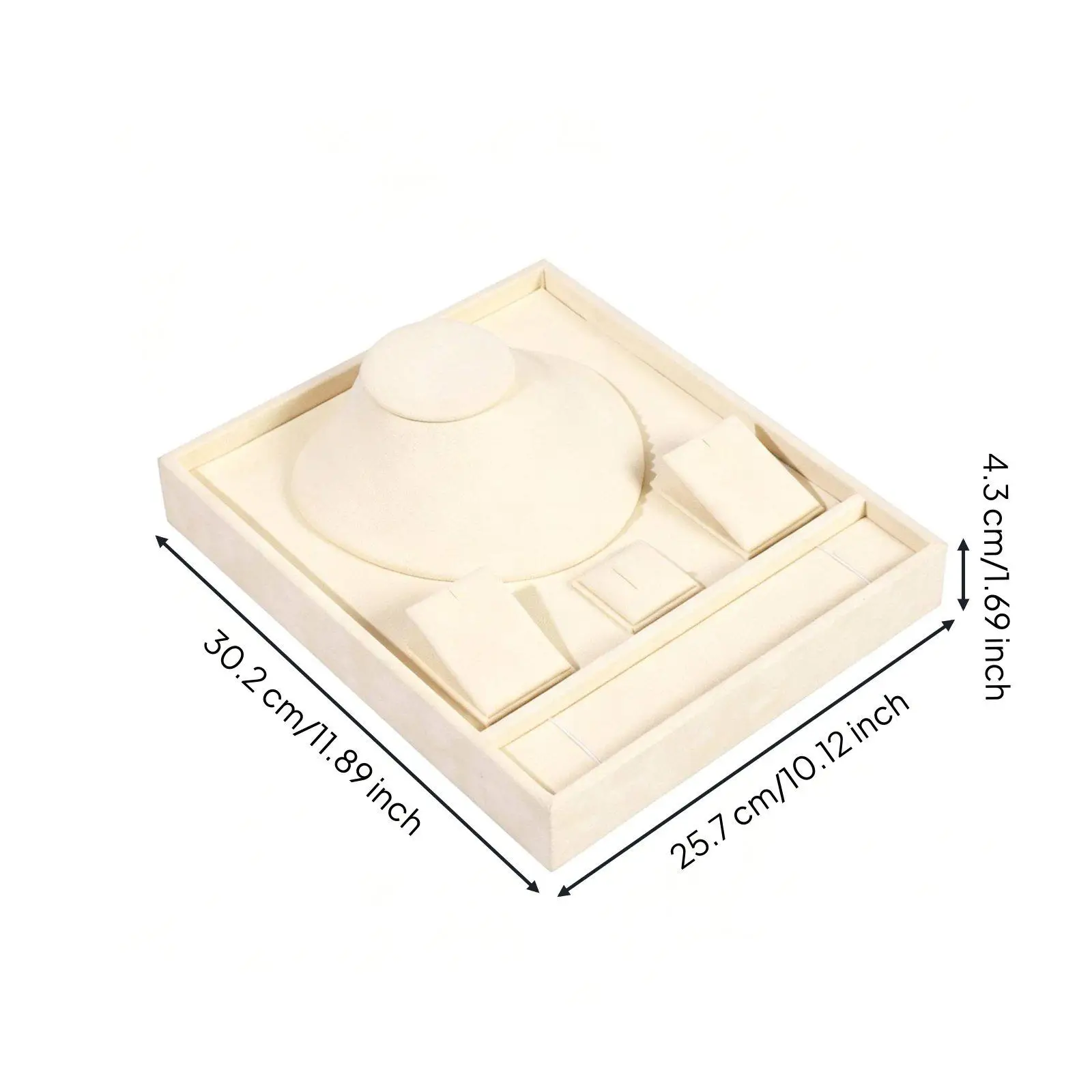 Jewelry Display Tray Wood Velvet Luxury Organizer Case Multi-section Showcase for Jewelry Stores