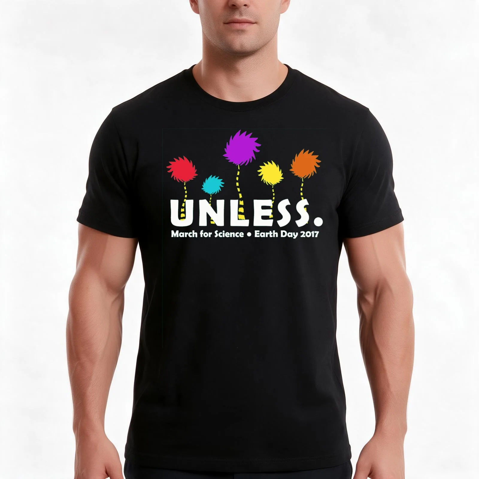 unless,March for Science T-Shirt, Summer Casual Cotton Tee, Oversized Streetwear Tops, Vintage Graphic Print, Unisex Men Women