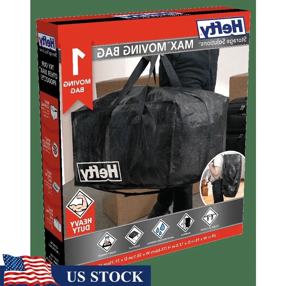 

MAX Moving Bag with Adjustable Handles Durable Zippered Organizer Portable Storage Clothes Bedding Toys Sports Equipment
