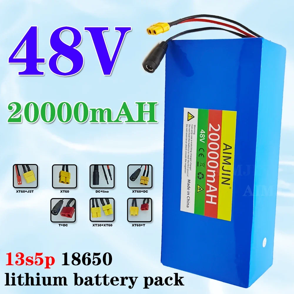13S5P Battery Pack  48V battery 20Ah 18650 Lithium Suitable for scooters, mountain bikes ，with BMS