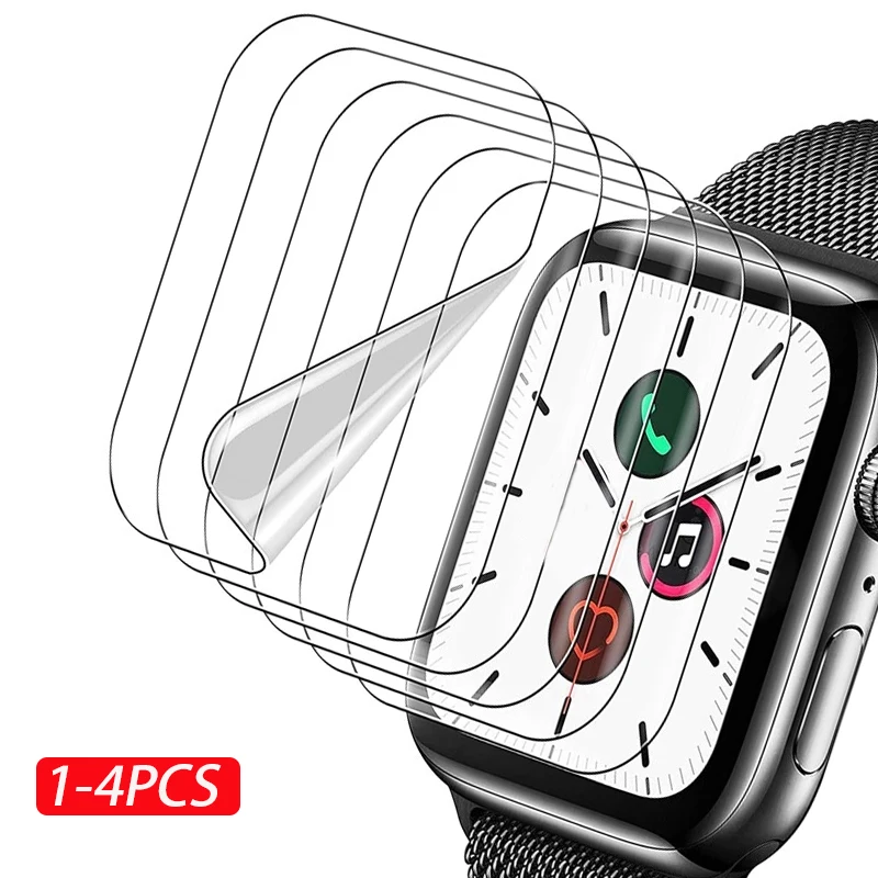 Protecteur d\'écran transparent pour Apple Watch, film de protection complet, pas de verre pour iWatch 9 8 7 6 SE 5 4 3 Ultra, 49mm, 45mm, 41mm,