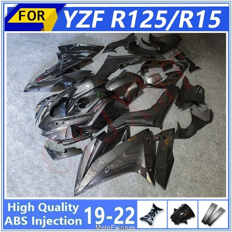 Motorcycle Fairing For Yamaha YZFR125 2019-2022 Carbon Fibre Glossy Fairings Kit YZF R125 R15 19-22 Moto Cover