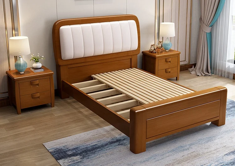 ！@High Quality Modern Multi-Functional Kids Boy Girl Solid Wood Bed Full Twin Size Beds Storage for Children's Bedroom 4 Colors