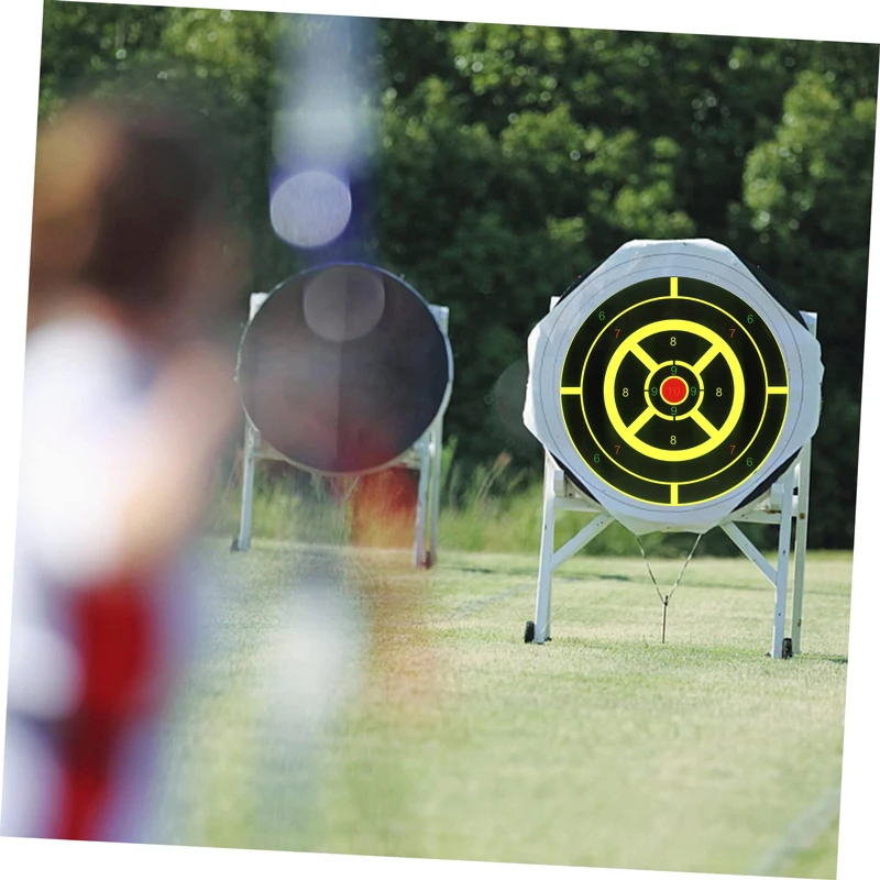 8x8in perekat mandiri 10 buah stiker kertas Target tembak Reactivity Target aksesoris latihan tujuan latihan bola baja Target