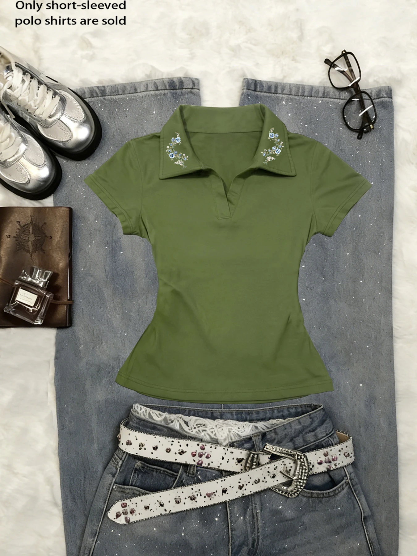 Amazing summer Women's slim polo with small V-neck and short sleeves is easy and fashionable this is what you really need
