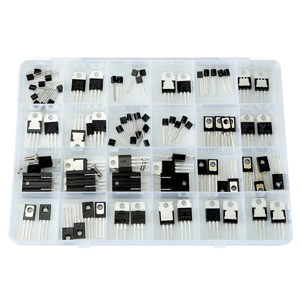 

82 Pcs Power Transistor & Voltage Regulator, Thyristor Assortment Kit, 24 Types, 78L05 L7805 L7905 LM317 TL431A Others