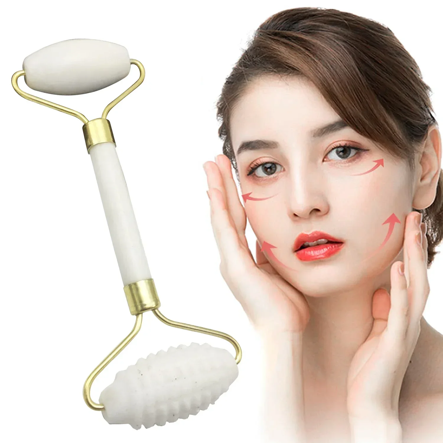 Natural Jade Massage Roller Facial Massager  Relaxation Slimming Face Lift Anti Wrinkle Cellulite Body Beauty Makeup