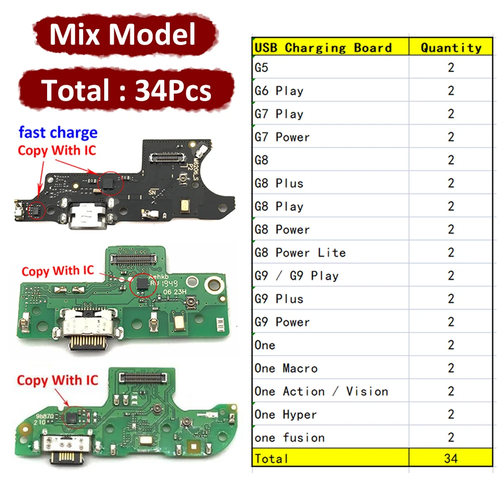 

34 шт., USB зарядное устройство для док-станции, гибкий кабель для Moto G5 G6 G7 G8 G9 Play Plus Power Lite One Macro Fusion