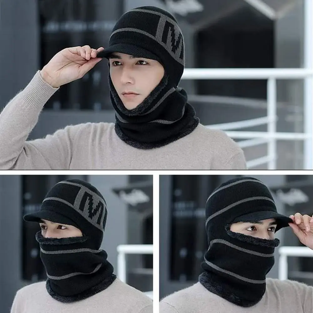 

Winter Beanie Hat Scarf Thermal Fleece Knitted Hat Soft Warm Balaclava Wool Neck Warmer Scarf Cap