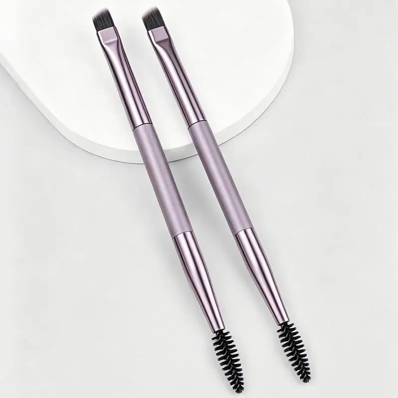 Portable Double-headed Eyebrow Brush Eyelash Comb Professional Long Lasting Makeup Tool for Travel Outdoor Makeup Touch Up
