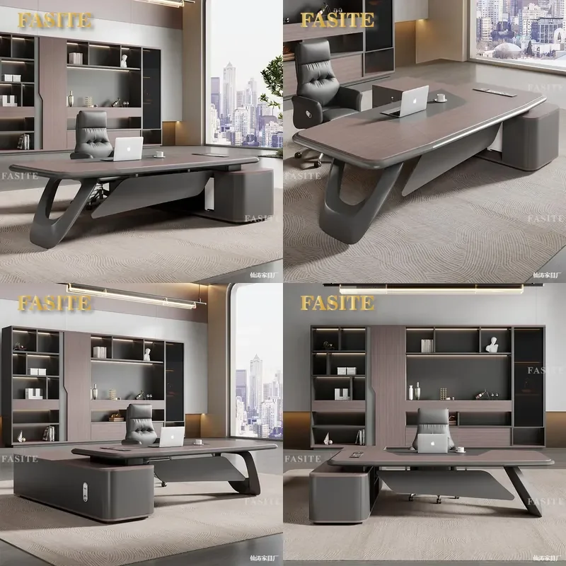 For Light Luxury High End Paint President Manager Simple Modern Class Office Furniture Executive Table