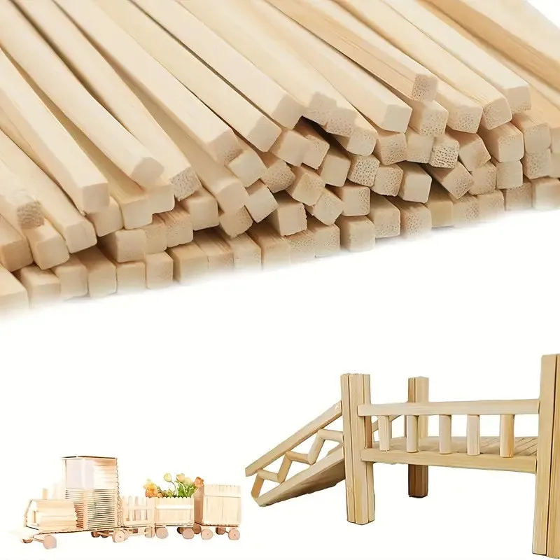 

30pcs/50pcs 0.5×0.5×30CM Natural Square Bamboo Sticks, Craft Sticks, Woodworking Supplies, DIY Models, Craft Projects Craf