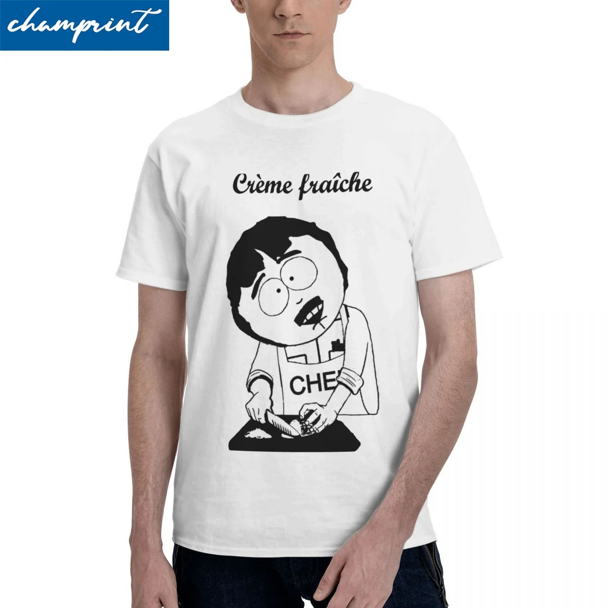 Männer Frauen South park Creme Fraiche T-Shirt Cartoon reine Baumwolle Tops Neuheit Kurzarm T-Shirt mit Rundhals ausschnitt große T-Shirts