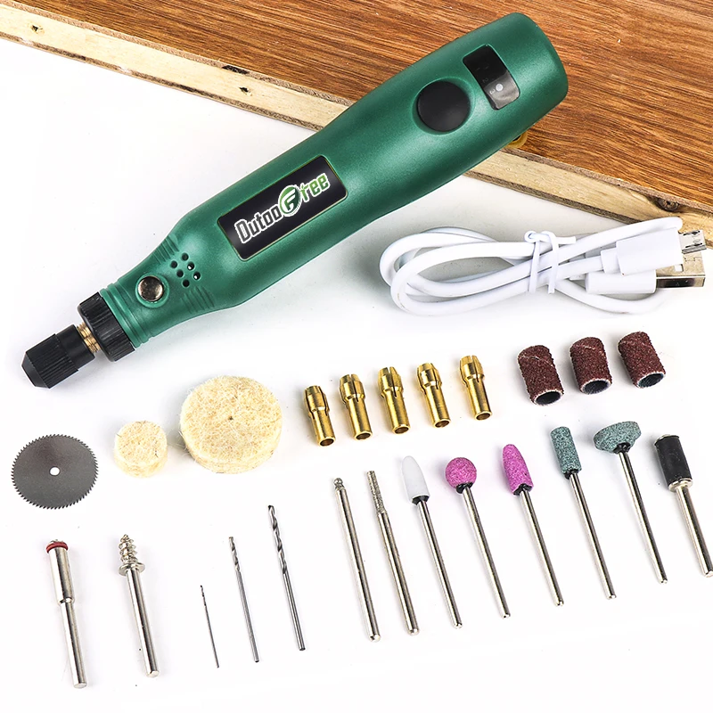 USB Mini Cordless Drill Rotary Tools Kit Wireless Drill 3 Speed Electric Carving Pen for Jewelry Polishing Carving Dremel Tools