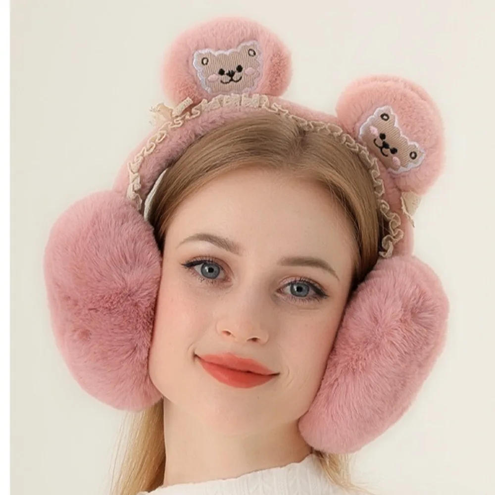 Creative Rabbit Ear Cute Bear Ears Earmuffs Soft Plush Ear Cover Cold Protection Keep Warm Winter Earflaps Outdoor
