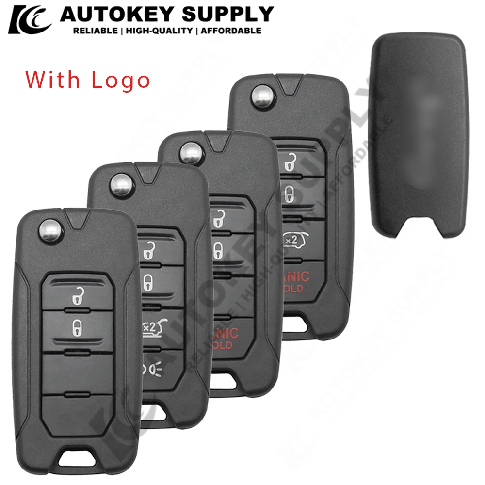 2/3/4 Buttons Remote Flip Key Shell  Remote Car Key Shell SIP22 Blade AKJPF180 For Jeep Renegade Compass Patriot Liberty