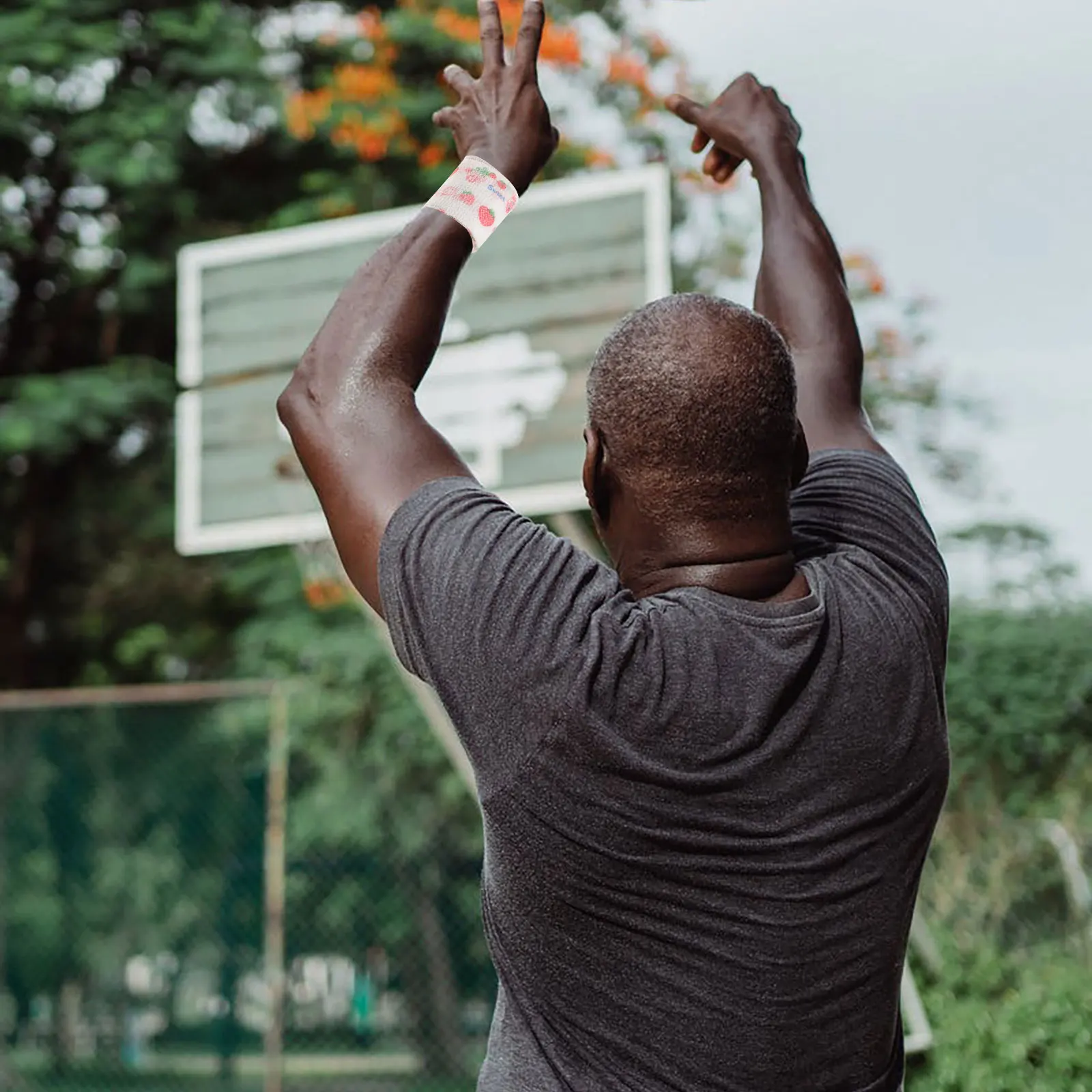 

5 Rolls Colored Self Adhesive Elastic Bandages Fruit Design Wrap Tape for Injuries Swelling Protection Reusable No Pin Needed