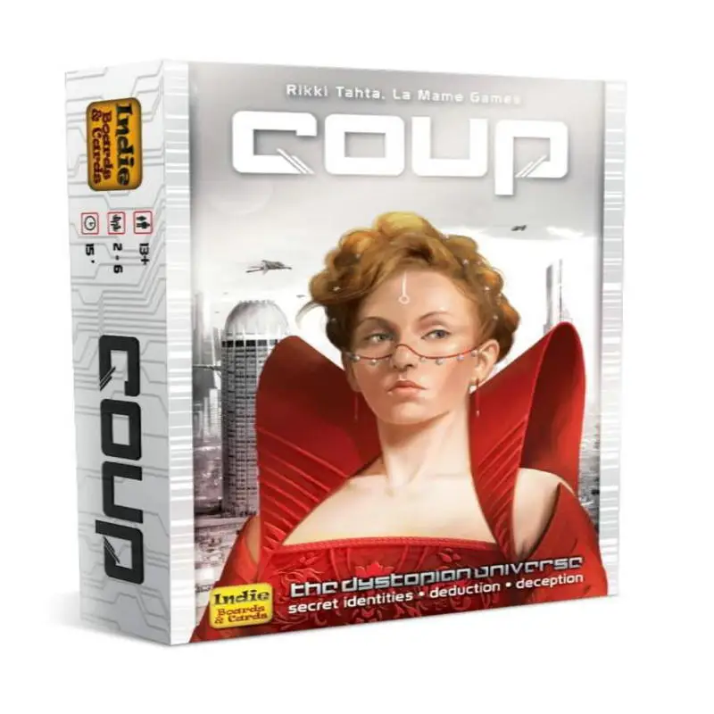 Indie Boards and Cards | Coup | Card Game | Ages 14+ | 2-6 Players | 15 Minute Playing Time