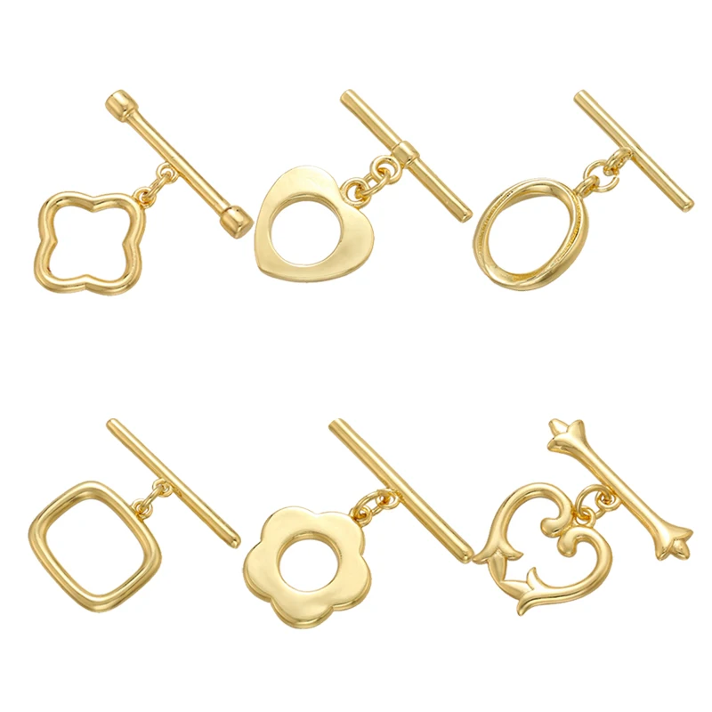 ZHUKOU Oval/heart Brass OT Clasps Hooks for Women Handmade Necklace Bracelet Jewelry Accessories making findings Model: VK100