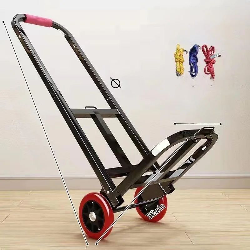 ポータブル手引きショッピングカート折りたたみ式ステンレス製野菜買い物カート軽量トロリー屋外使用向け