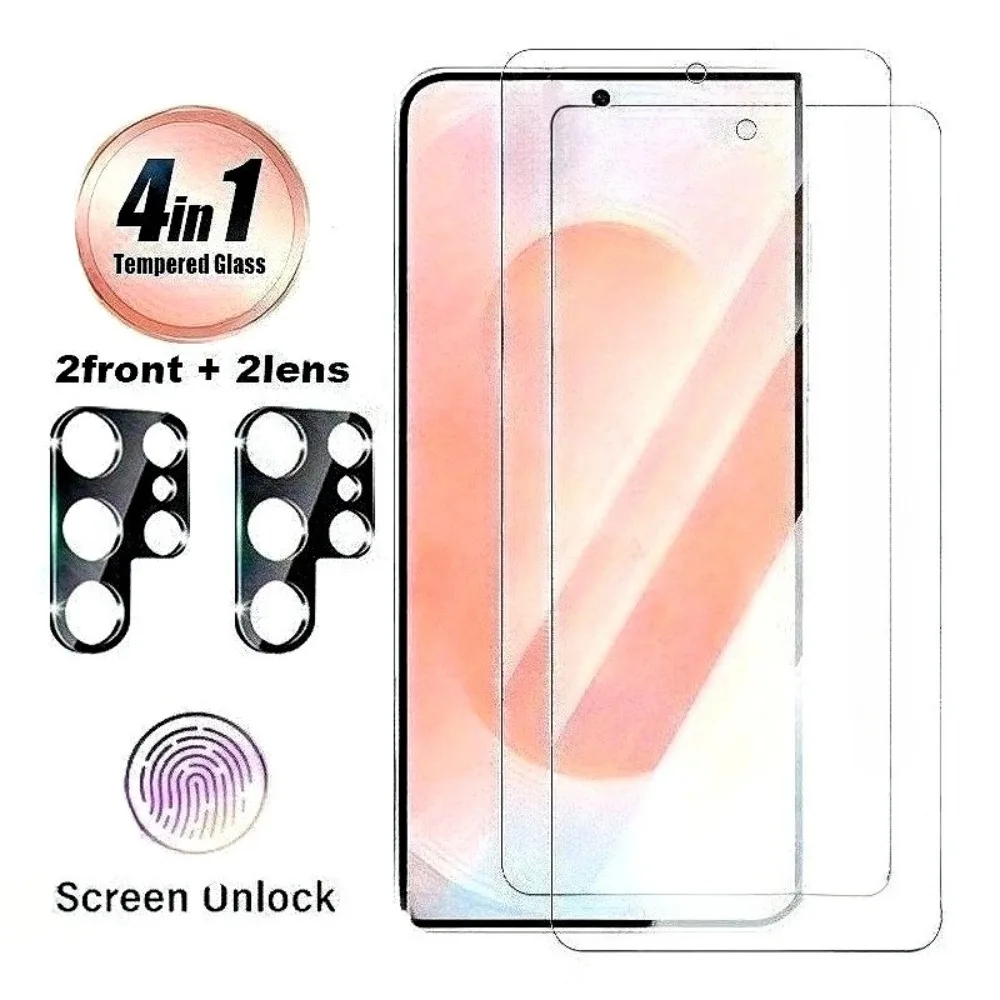 

2Pcs Ultra Clear Tempered Glass for Samsung Galaxy S25 S24 Ultra S23 S22 S21 Plus S25 S24 S23 FE With 2Pcs HD Camera Lens Glass