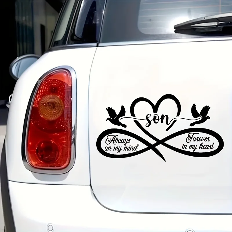 

2PCS Son Memorial Sticker: Always in my heart, always in my heart - for walls, trucks, laptops
