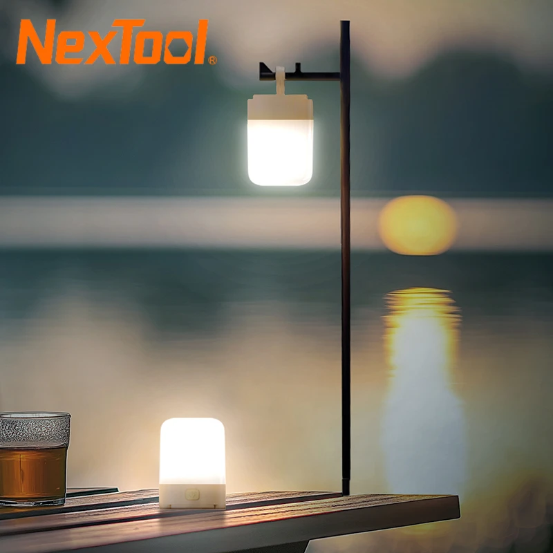 Nextool-luz multifuncional para acampar, 600 lúmenes, batería recargable integrada de 5000mAh, luz policromática resistente al agua IPX4