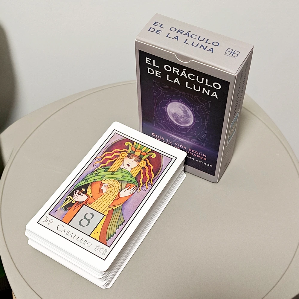 

The Moon Oracle - Пусть фаз на Луну, руководство по вашему жизнью 72 карты Oracle, испанские, 12*7 см, напечатанные на двойном тисненом картоне