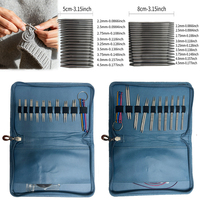 A Set of 34 Knitting Tools Sleeve Needles 316 Stainless Steel Sweater Needles 2.2mm-4.5mm Removable Circular Round Needle Kit